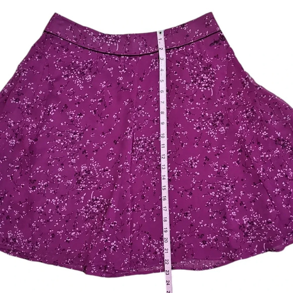 Vintage Esprit Size 10 Purple Cherry Blossom Skirt Knee Length Preppy Y2K - Picture 5 of 8
